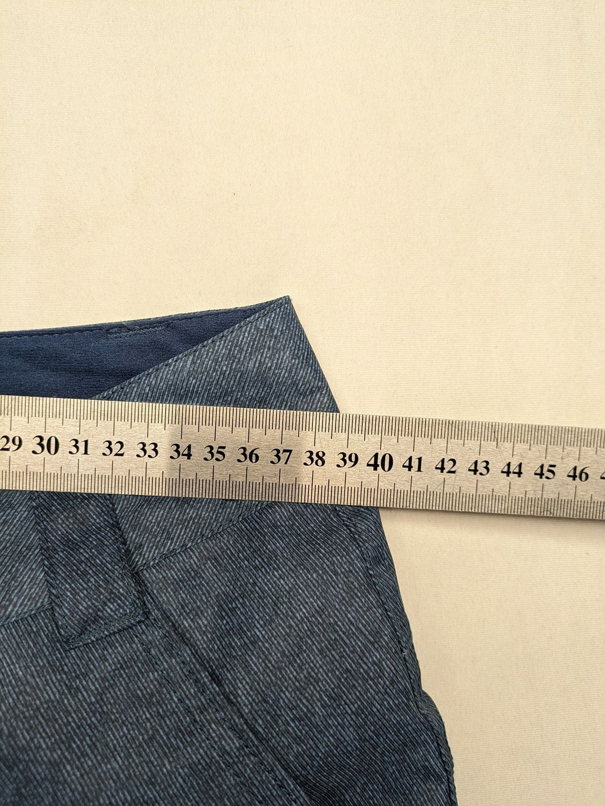 Snow Tech blue ski pants with modern denim look and durable polyester material.