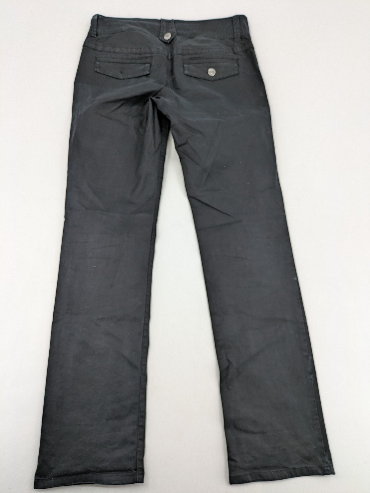 Bernd Berger grey chino pants with double button closure and straight leg design.