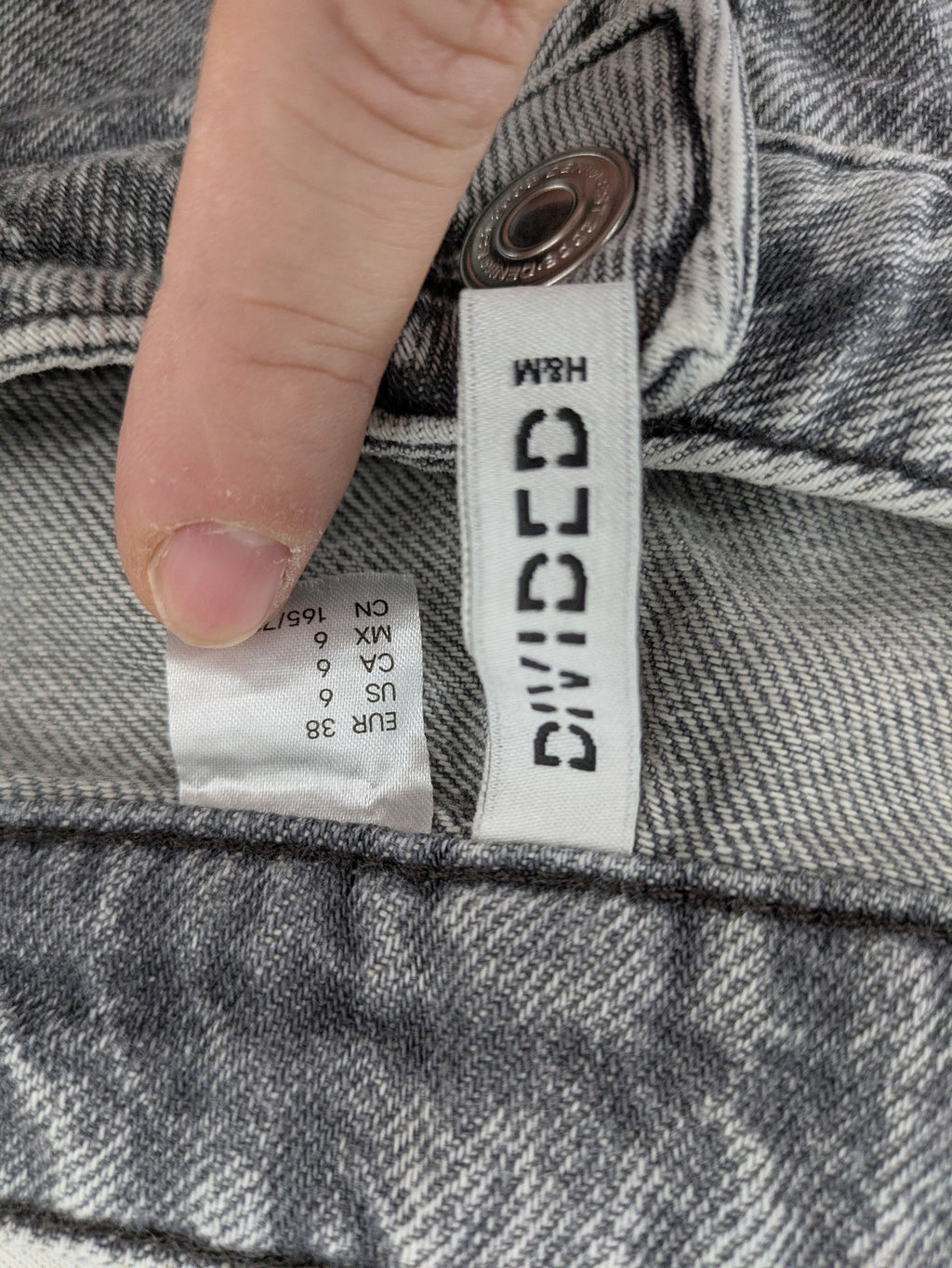 H&M Divided grey wide leg high waist jeans, washed denim, 100% cotton.