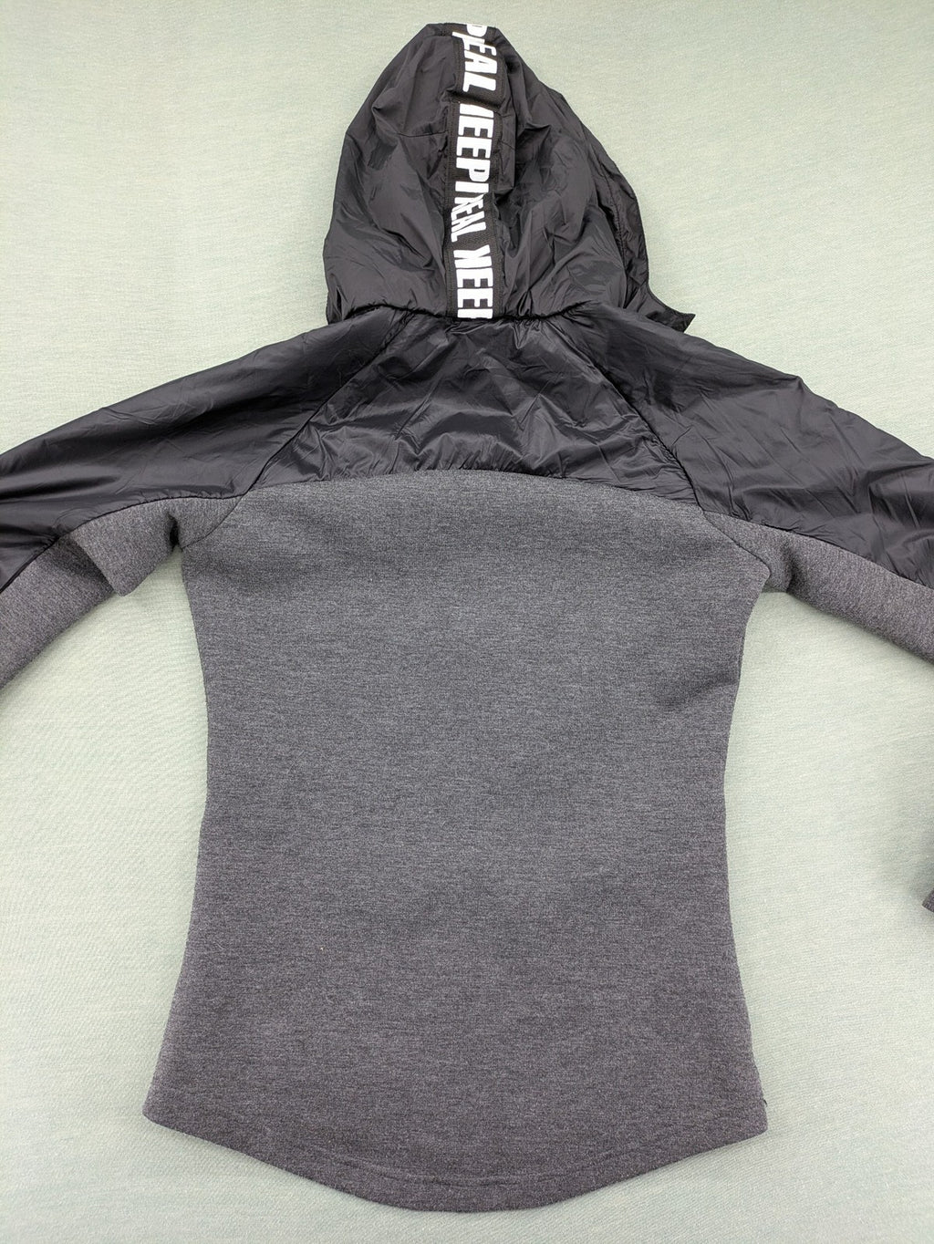 Energetics hybrid jacket black grey with High Peak patch and zip-up design.