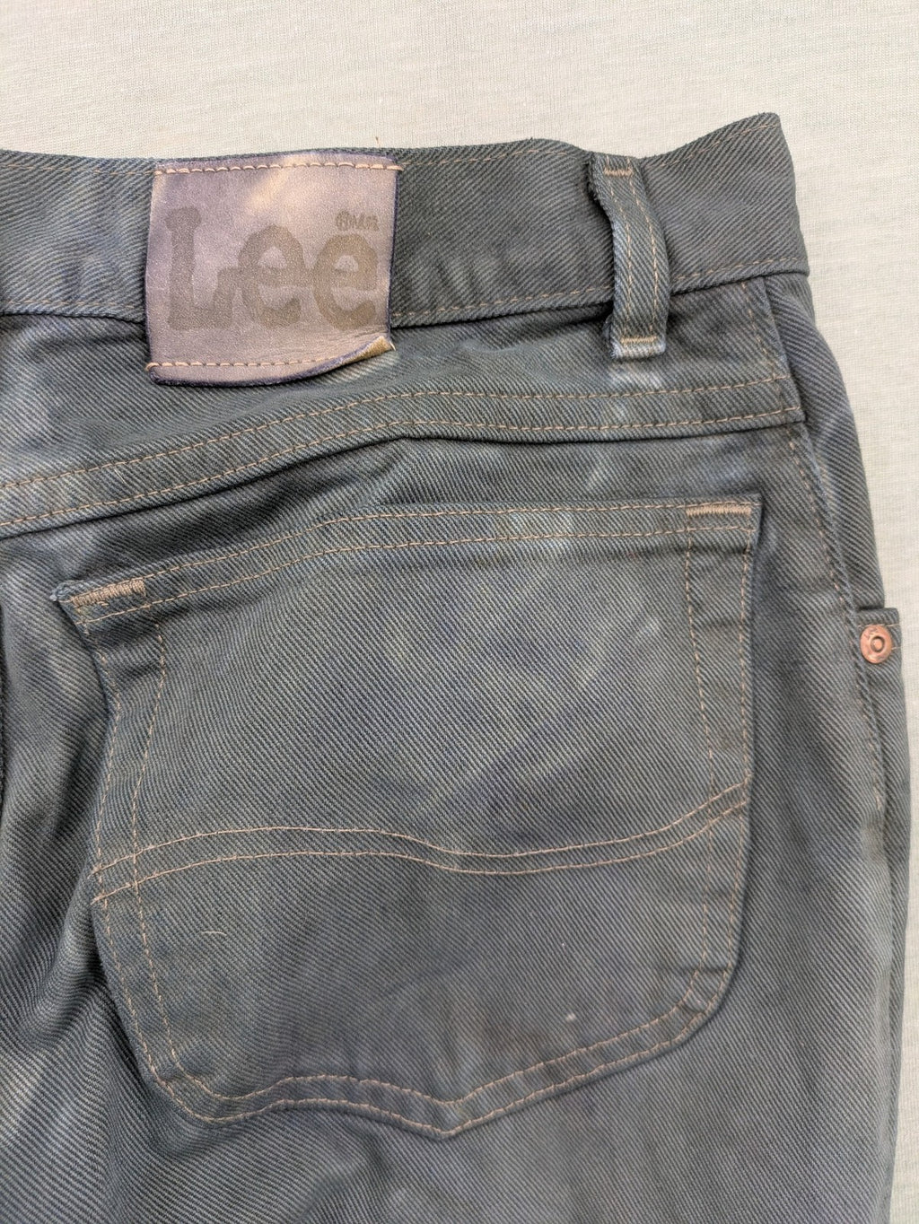 Lee straight jeans grey and white custom tie-dye acid wash with classic 5-pocket style.