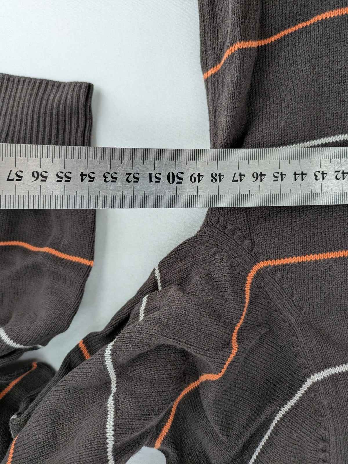 Esprit orange striped turtle neck jumper with logo patch and ribbed cuffs.