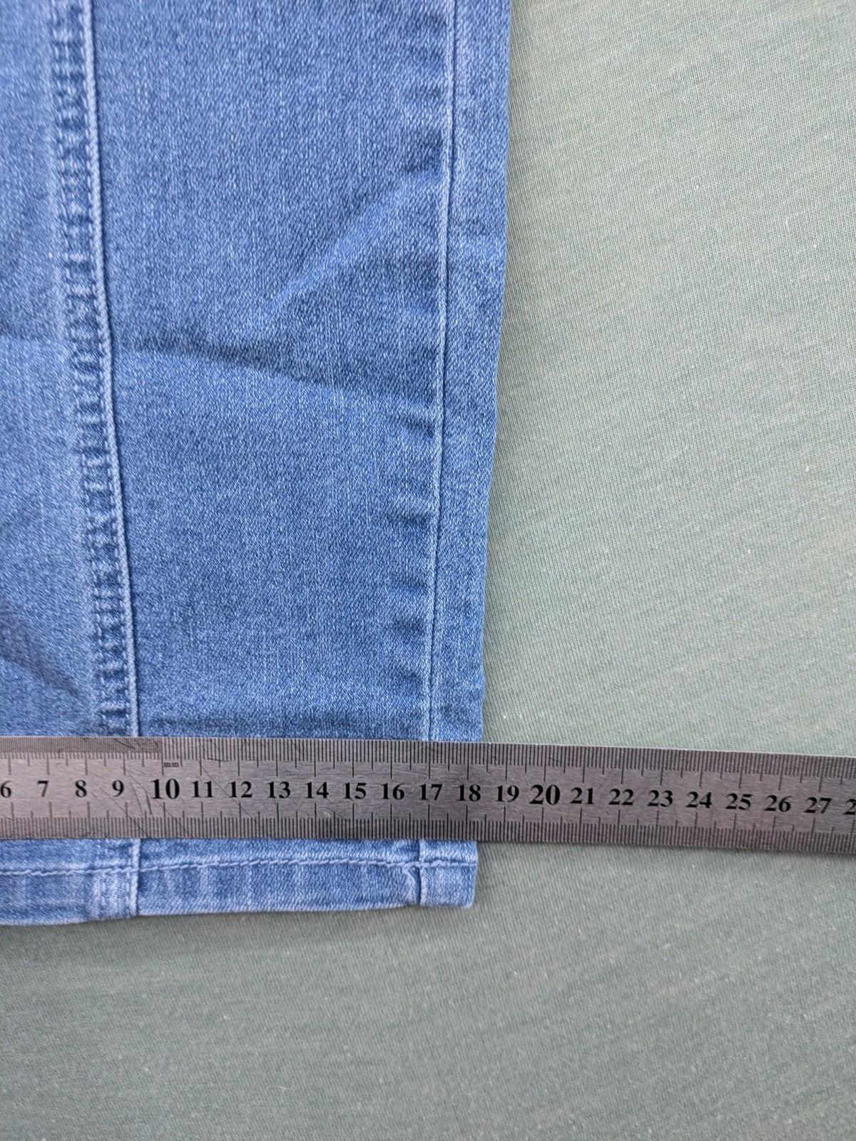john baner blue straight jeans with decorative seams and button accents, stretch cotton blend