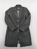 Vero Moda grey coat with classic lapel collar and button front, featuring two front pockets.