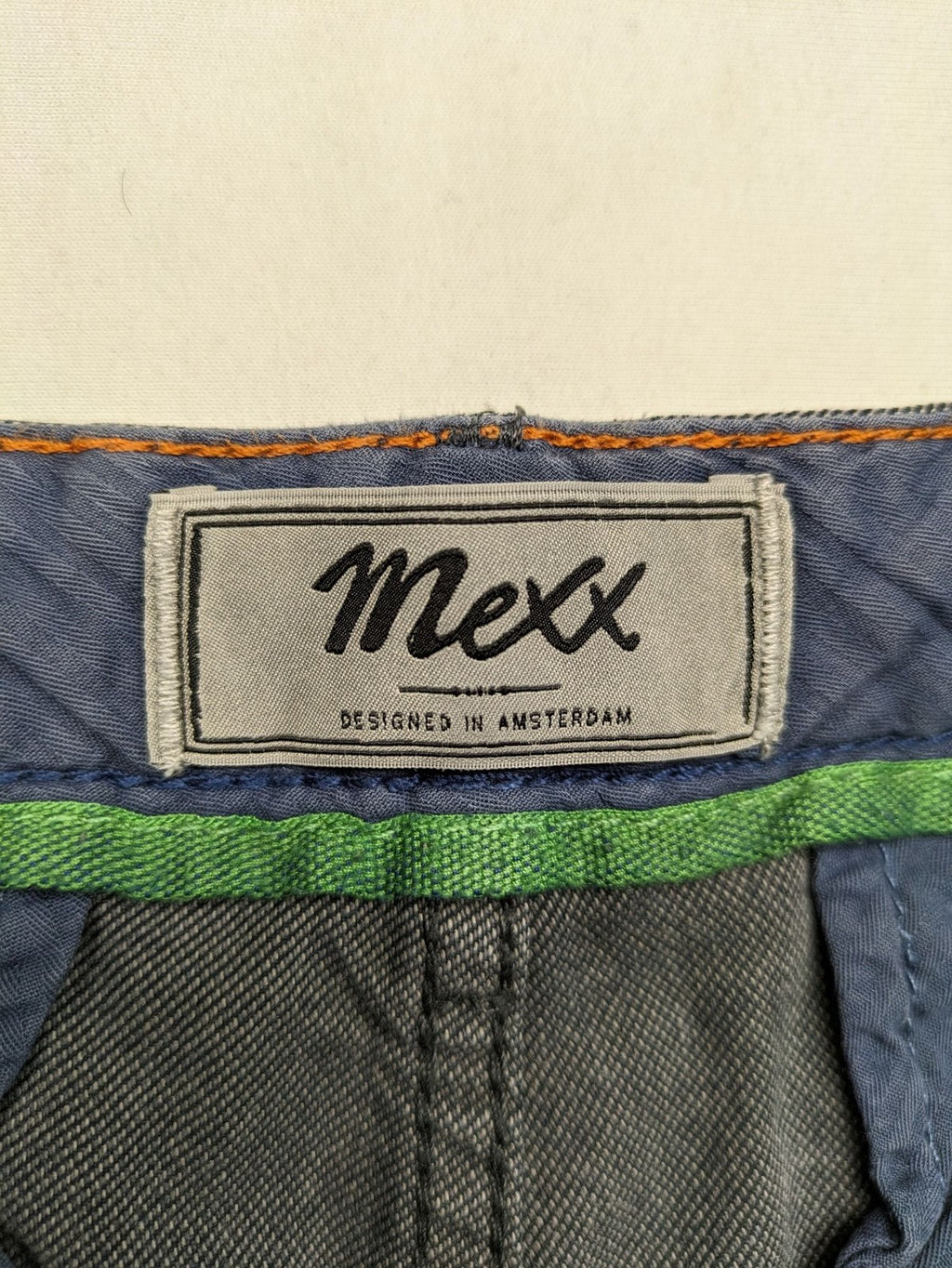 Mexx grey chino pants relaxed slim fit button fly with side pockets.