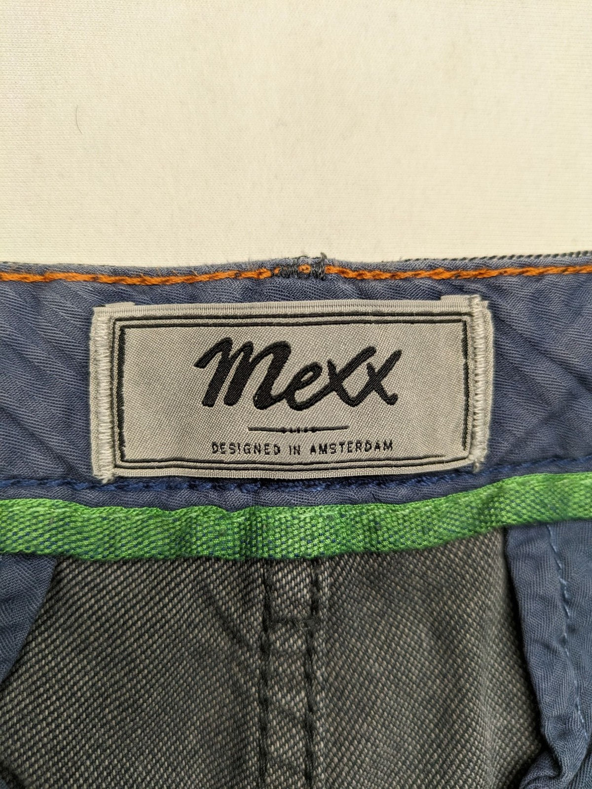 Mexx grey chino pants relaxed slim fit button fly with side pockets.