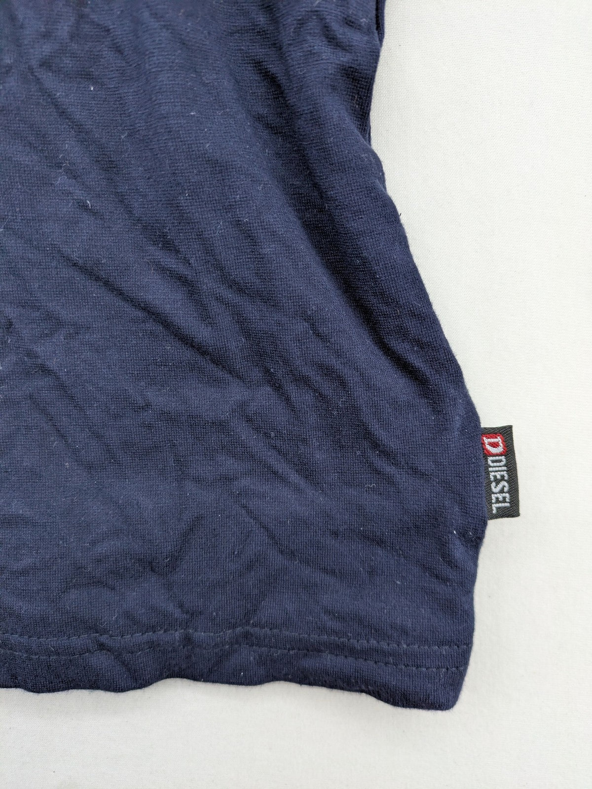 Diesel long sleeve shirt blue with Denim Division logo graphic and classic fit.