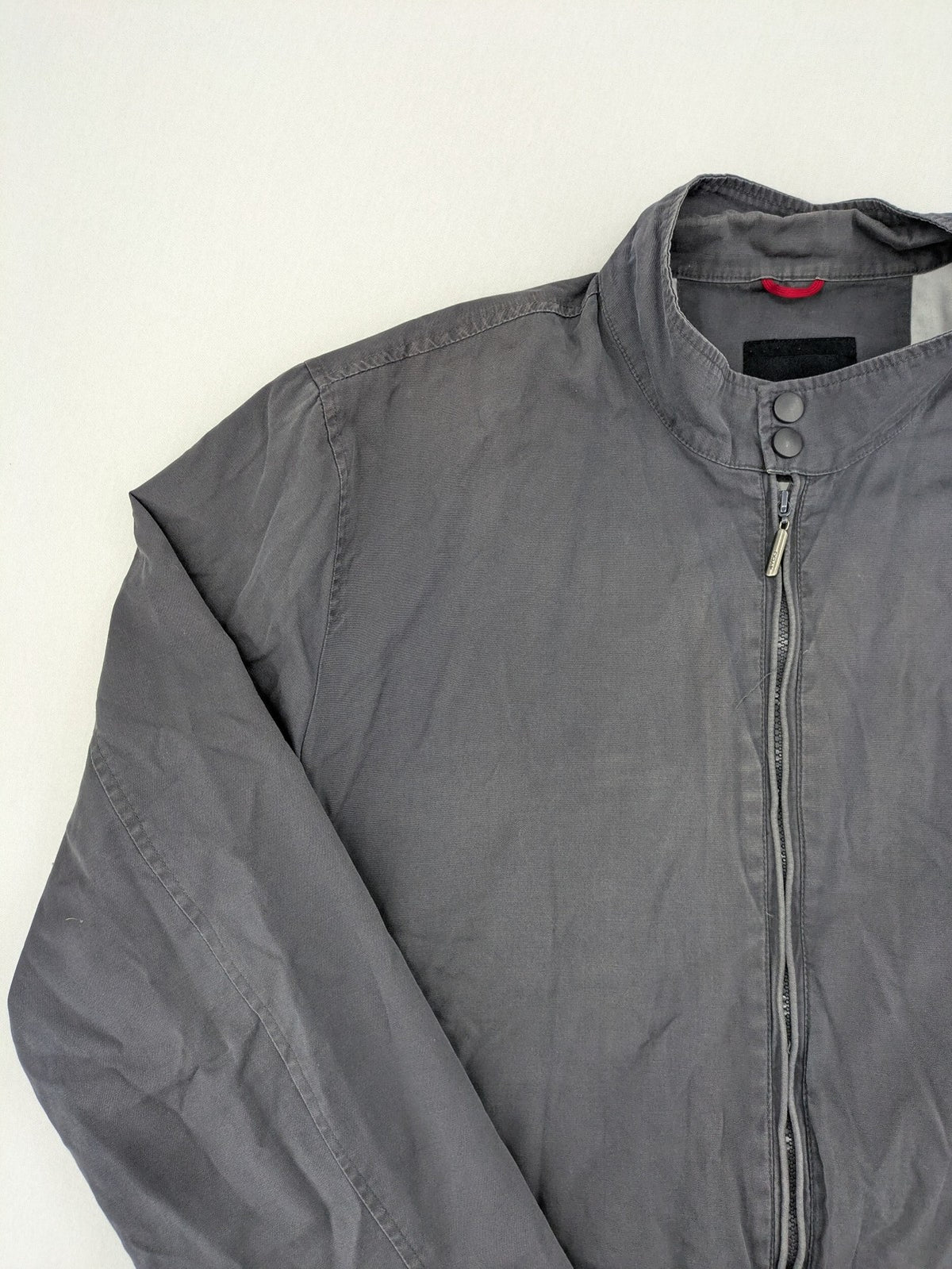 4YOU grey jacket size XXL cotton with stand-up collar and zipper closure.