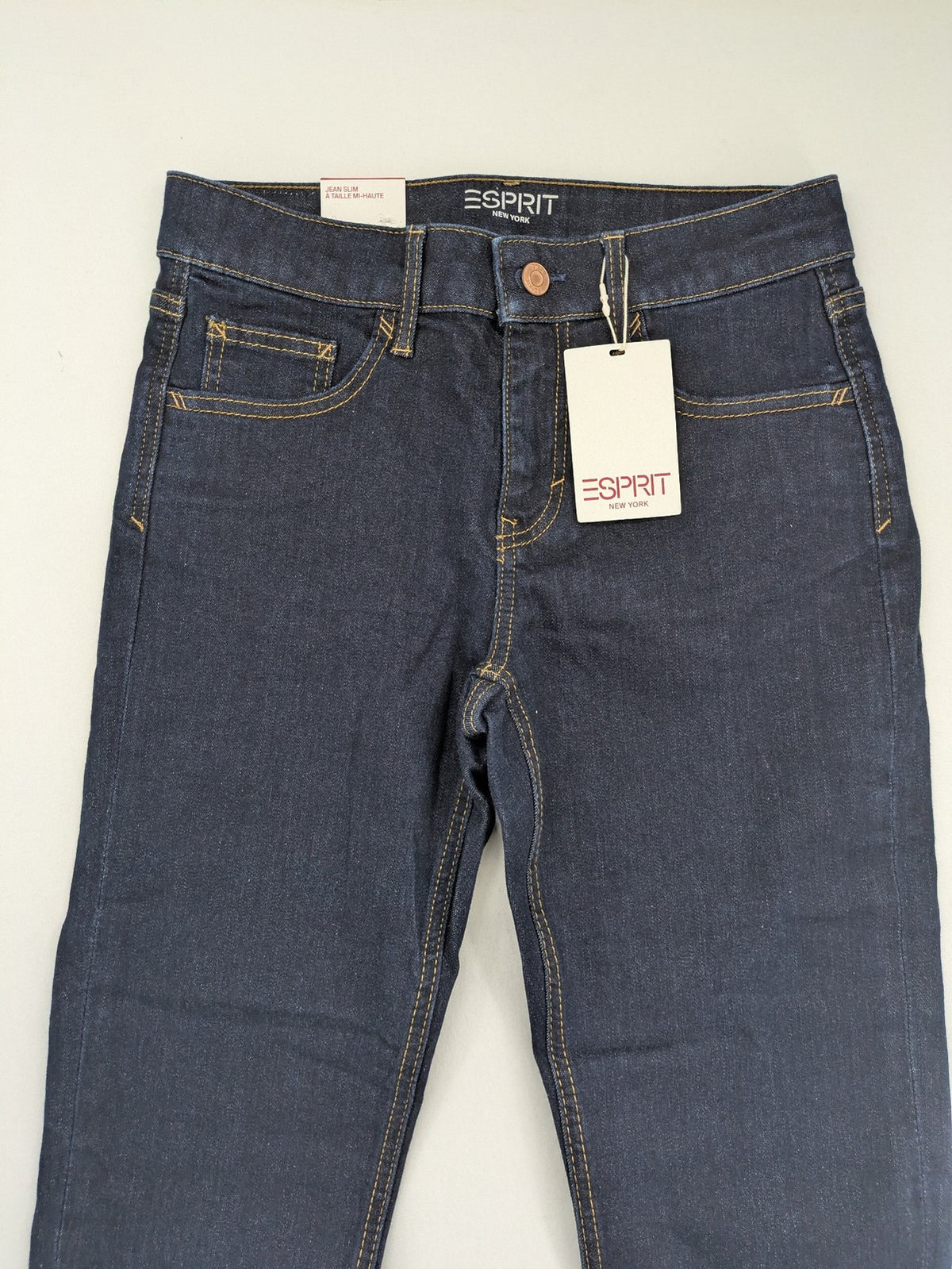 Esprit pink straight jeans classic 5-pocket style with contrasting stitching details