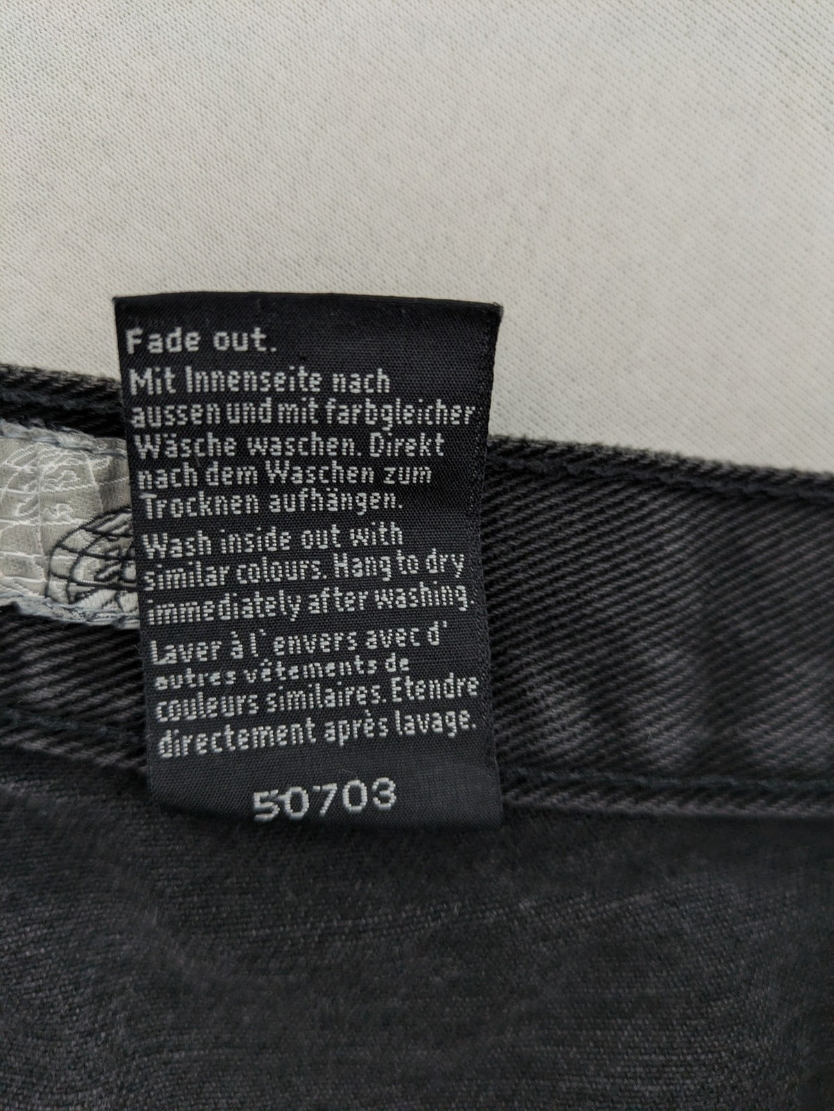 Ninety straight jeans faded black denim five-pocket design 100% cotton vintage style