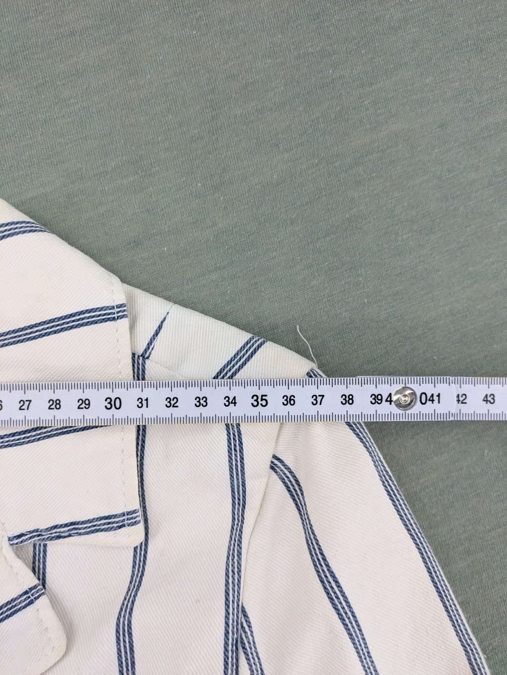 Miss Sixty vintage blazer white and blue striped cotton with logo and unique button closures.