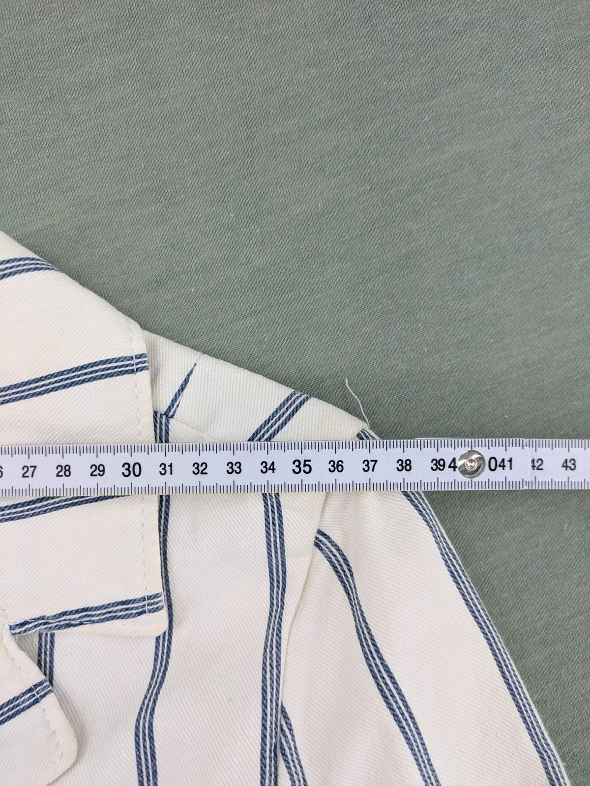 Miss Sixty vintage blazer white and blue striped cotton with logo and unique button closures.