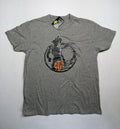 Dragon Ball Z grey t-shirt featuring Son Goku graphic print and "Go" Kanji symbol.