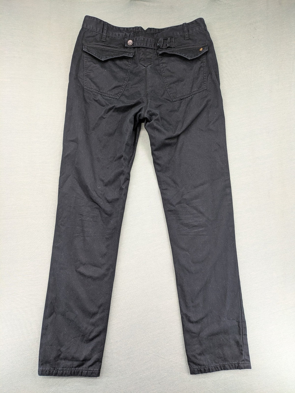 Sisley grey chino pants straight fit button fly classic style cotton material