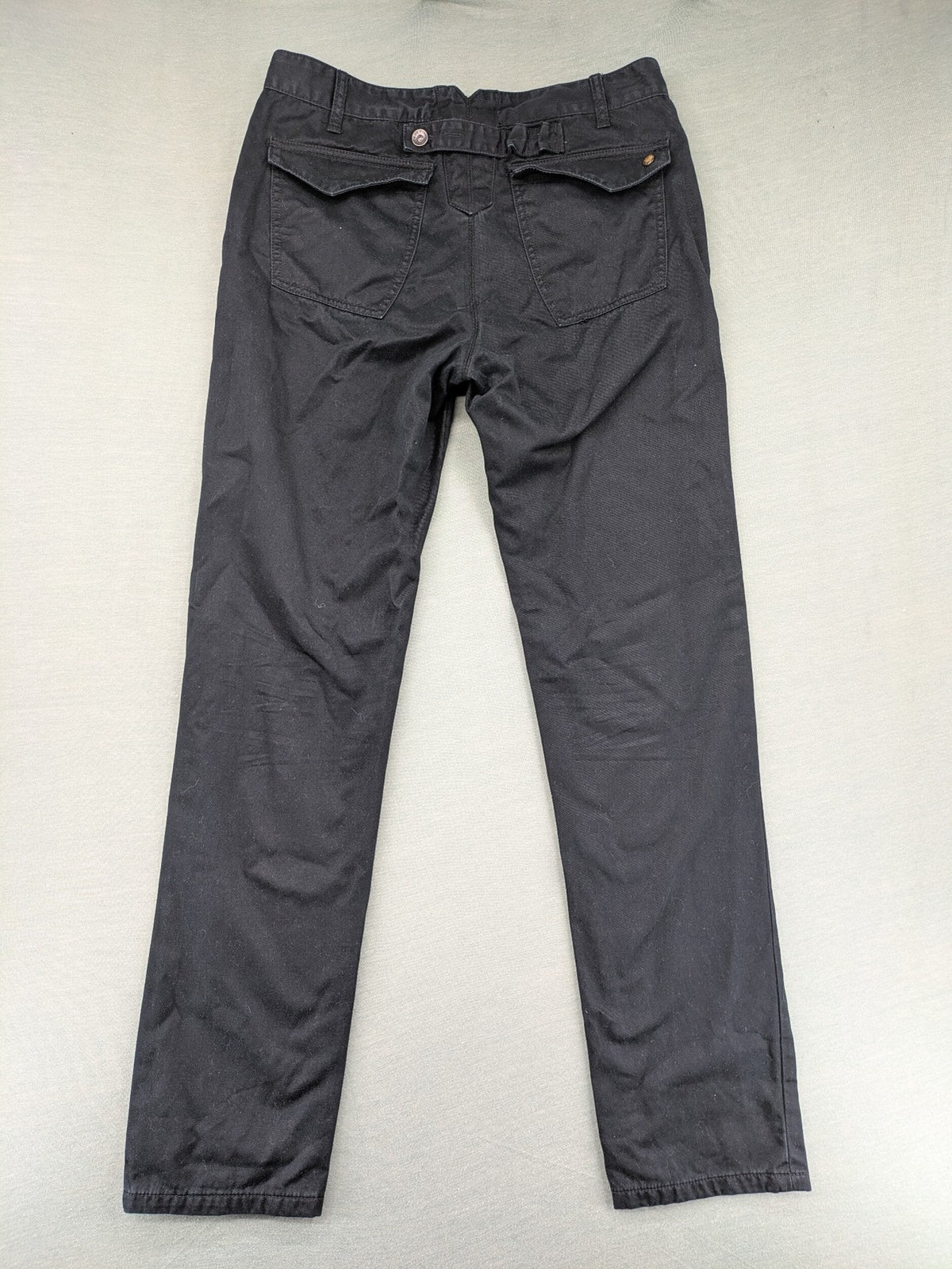 Sisley grey chino pants straight fit button fly classic style cotton material