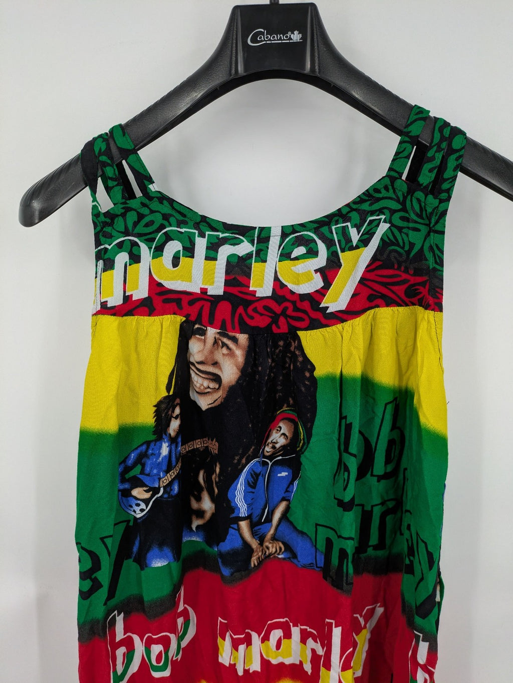 Bob Marley multi dress all-over print Rasta colors iconic graphics lightweight viscose