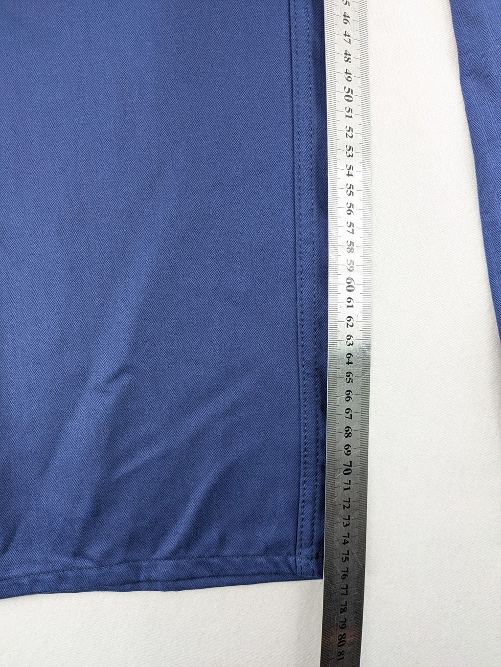 Uvex blue work pants 100% cotton with elastic waistband and straight leg design.