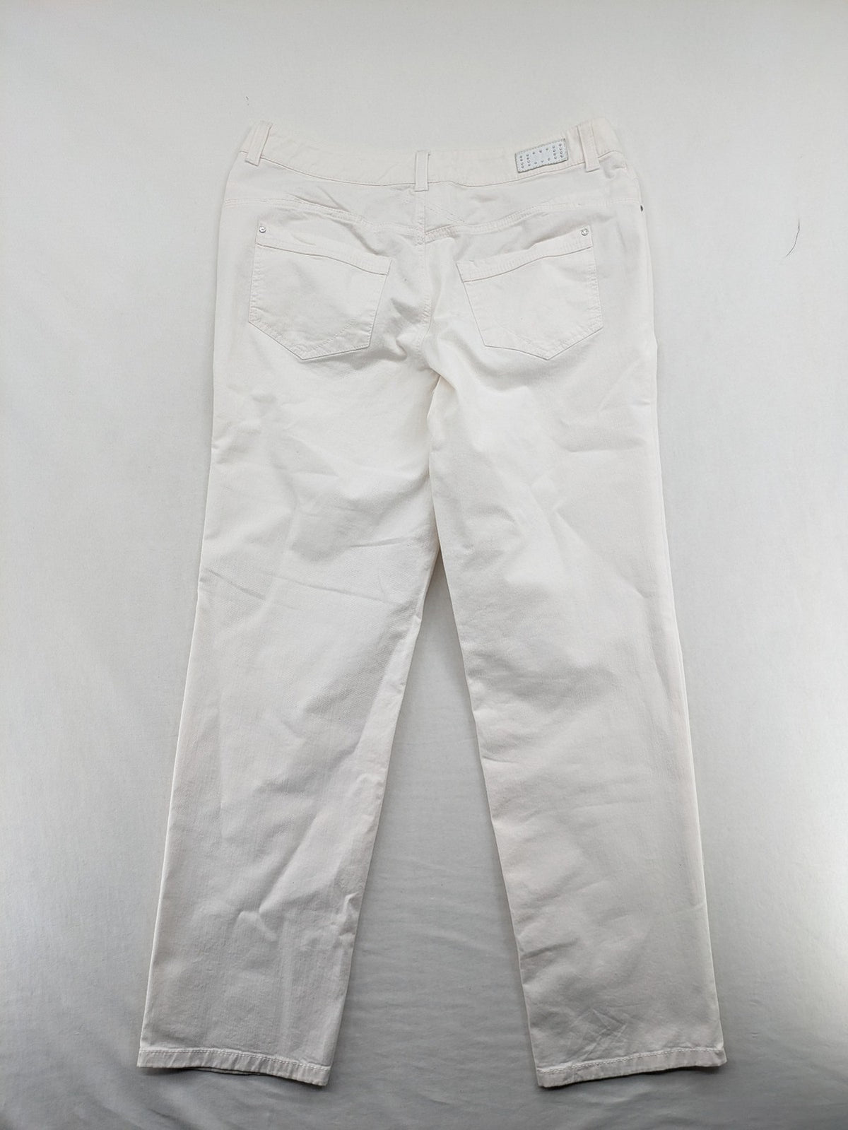 Mac Jeans white straight jeans cotton stretch with logo and modern fit.