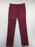 TONI burgundy straight jeans CS-Slim-Fit with subtle rhinestone detail on pocket.