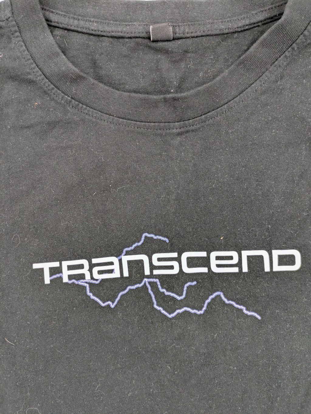 Transcend multi graphic t-shirt black cotton "Go Beyond The Limits" print on back.