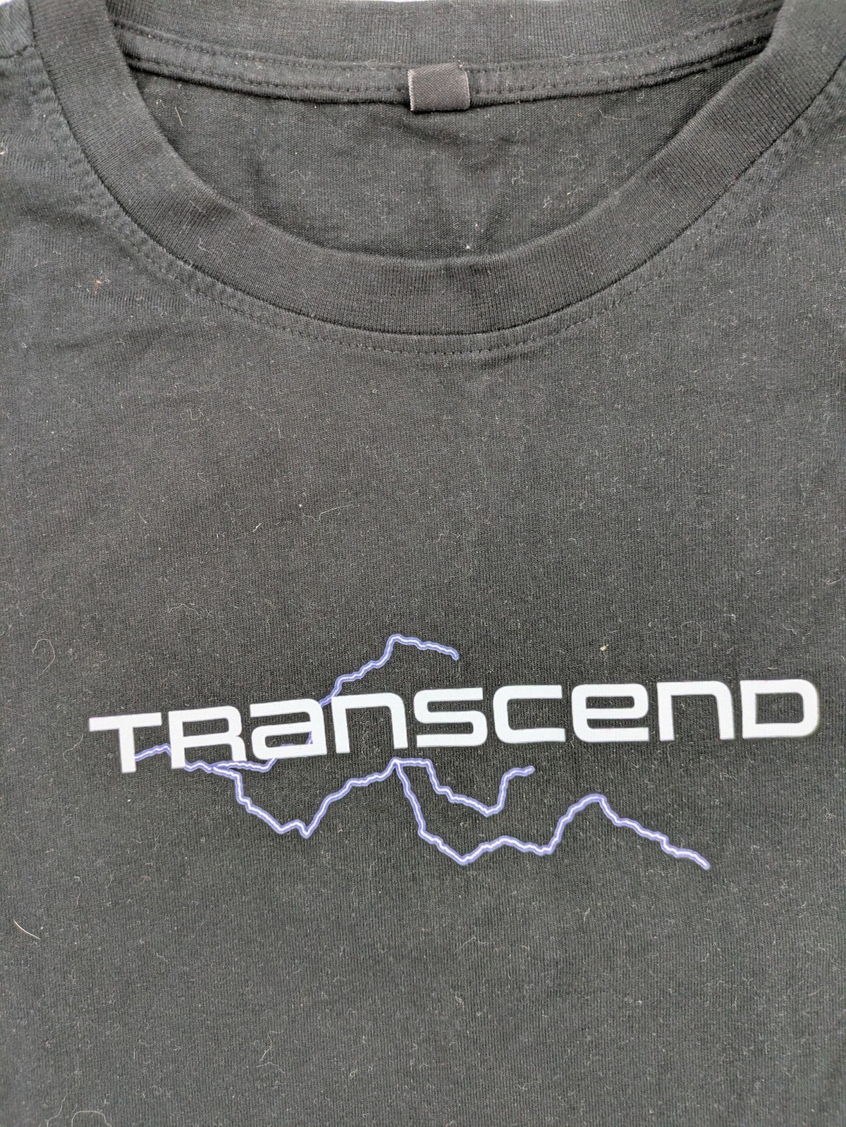 Transcend multi graphic t-shirt black cotton "Go Beyond The Limits" print on back.