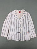 Miss Sixty vintage blazer white and blue striped cotton with logo and unique button closures.