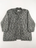 Kenar turtle neck jumper black grey white melange wool blend open knit design