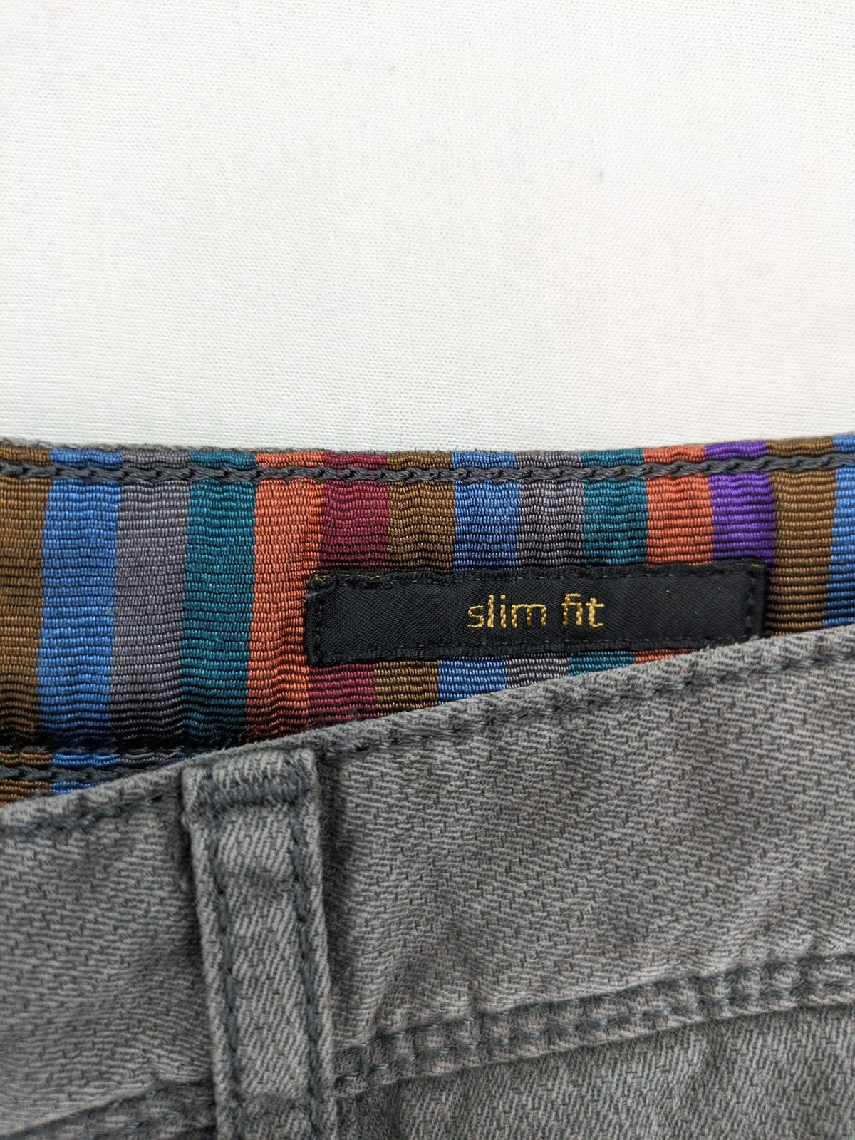 ALBERTO pink pants slim fit stretch cotton with colorful inner waistband detail