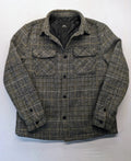 Clockhouse grey check shacket jacket with quilted lining and logo detail.