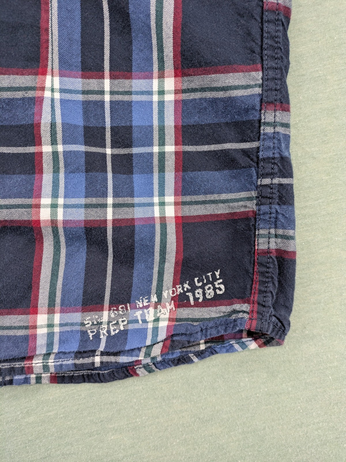 Tommy Hilfiger long-sleeve shirt multi-colored check pattern with embroidered logo tag.