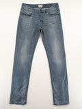 CAST IRON blue straight jeans Riser Slim Fit with classic button fly and casual wash.