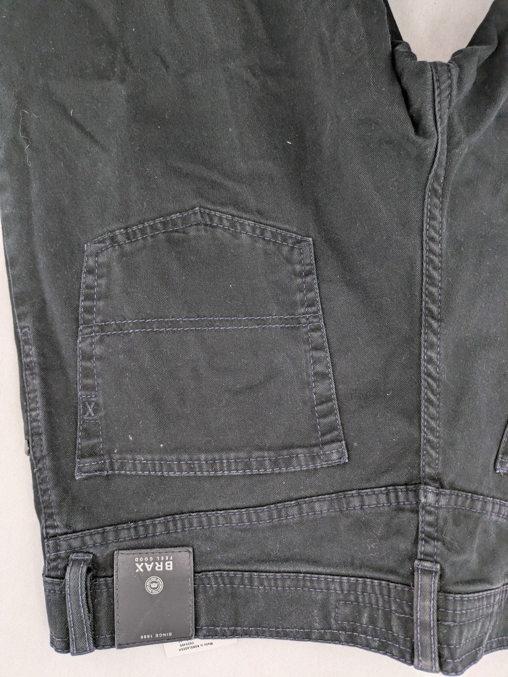 BRAX black straight jeans Carlos model, washed finish, durable cotton with stretch.