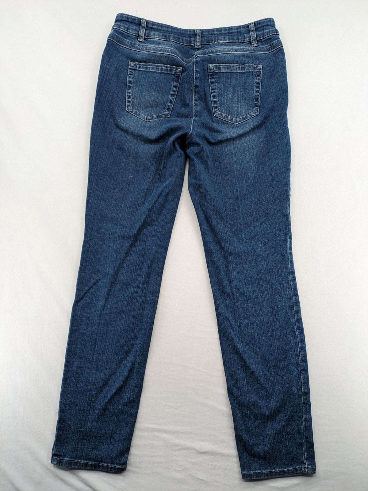 Gerry Weber blue straight jeans with decorative rhinestone appliqués and stretch denim material.