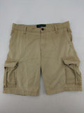 Angelo Litrico beige cargo shorts with multiple pockets and durable cotton material.