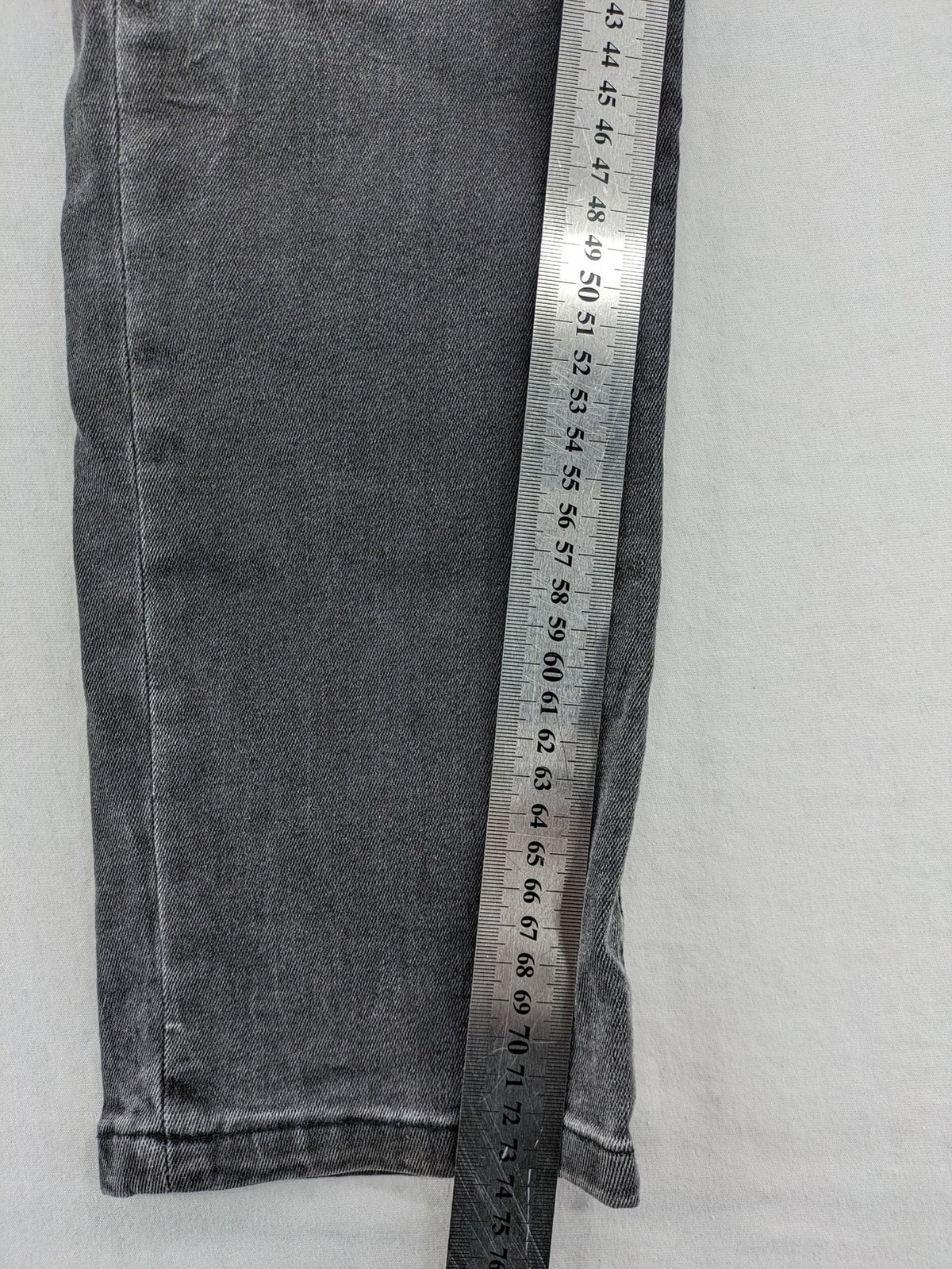 Elias Rumelis grey super slim fit jeans with stitched logo and subtle used look.