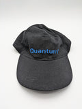 Quantum black snapback cap with bright blue embroidered logo and adjustable snapback closure.