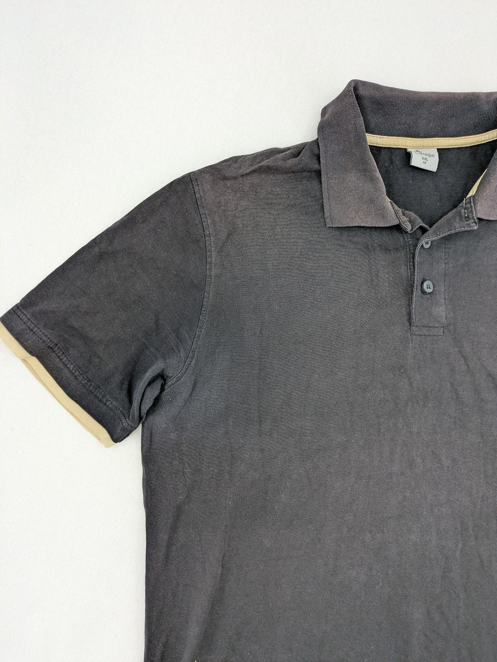 Camargue beige polo shirt cotton short sleeves contrast trim classic collar