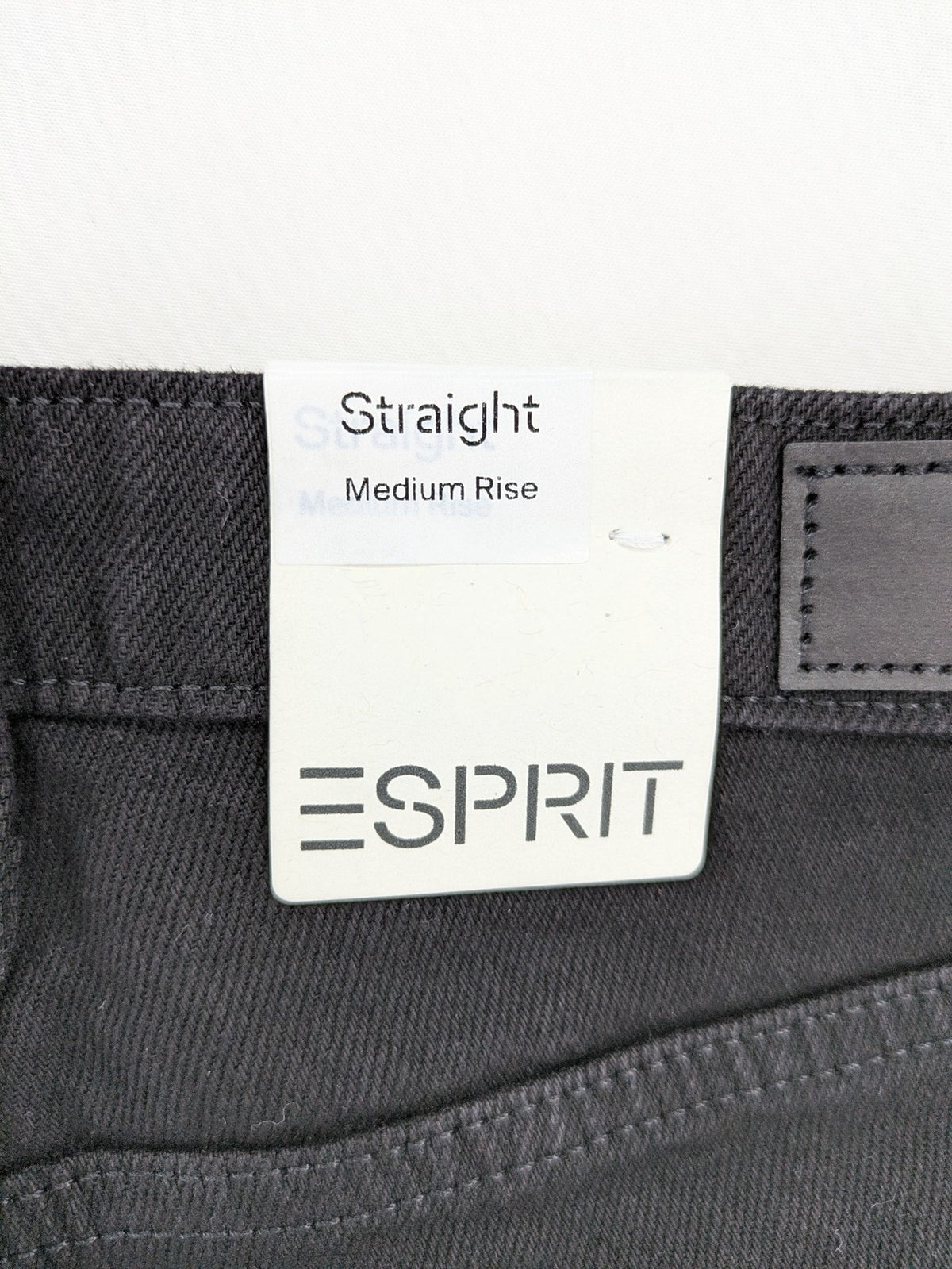 Esprit pink straight jeans medium rise classic design with logo detail.