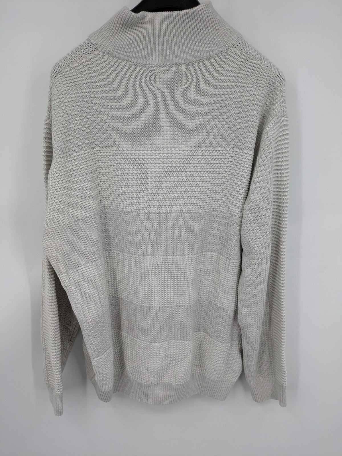 Jack & Jones grey turtle neck jumper with half zip and textured knit design.