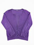 s.Oliver purple turtle neck jumper with floral pattern, buttons, and pockets in cotton blend
