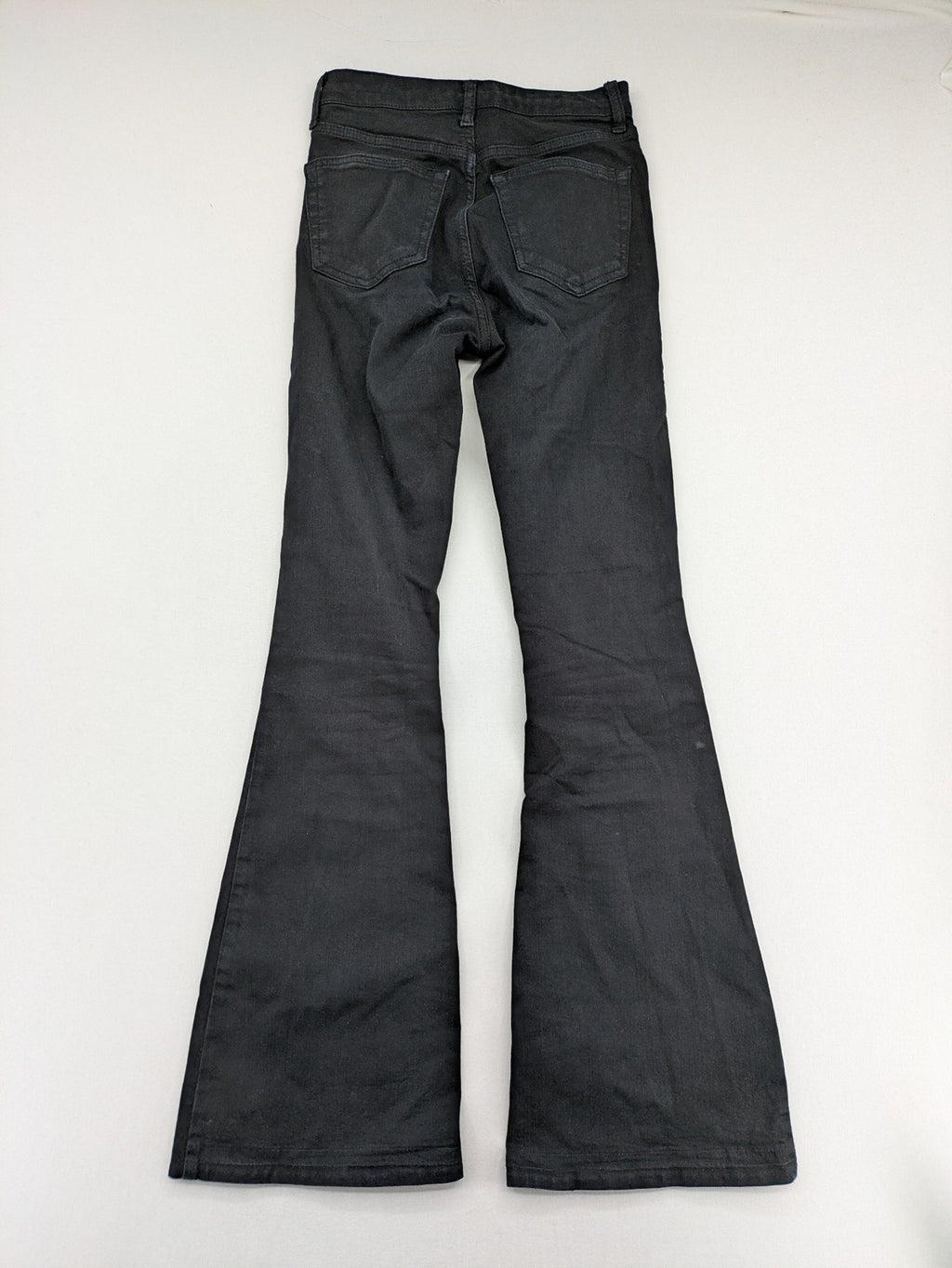 Topshop black Jamie flare jeans high waist stretch denim with classic silhouette.