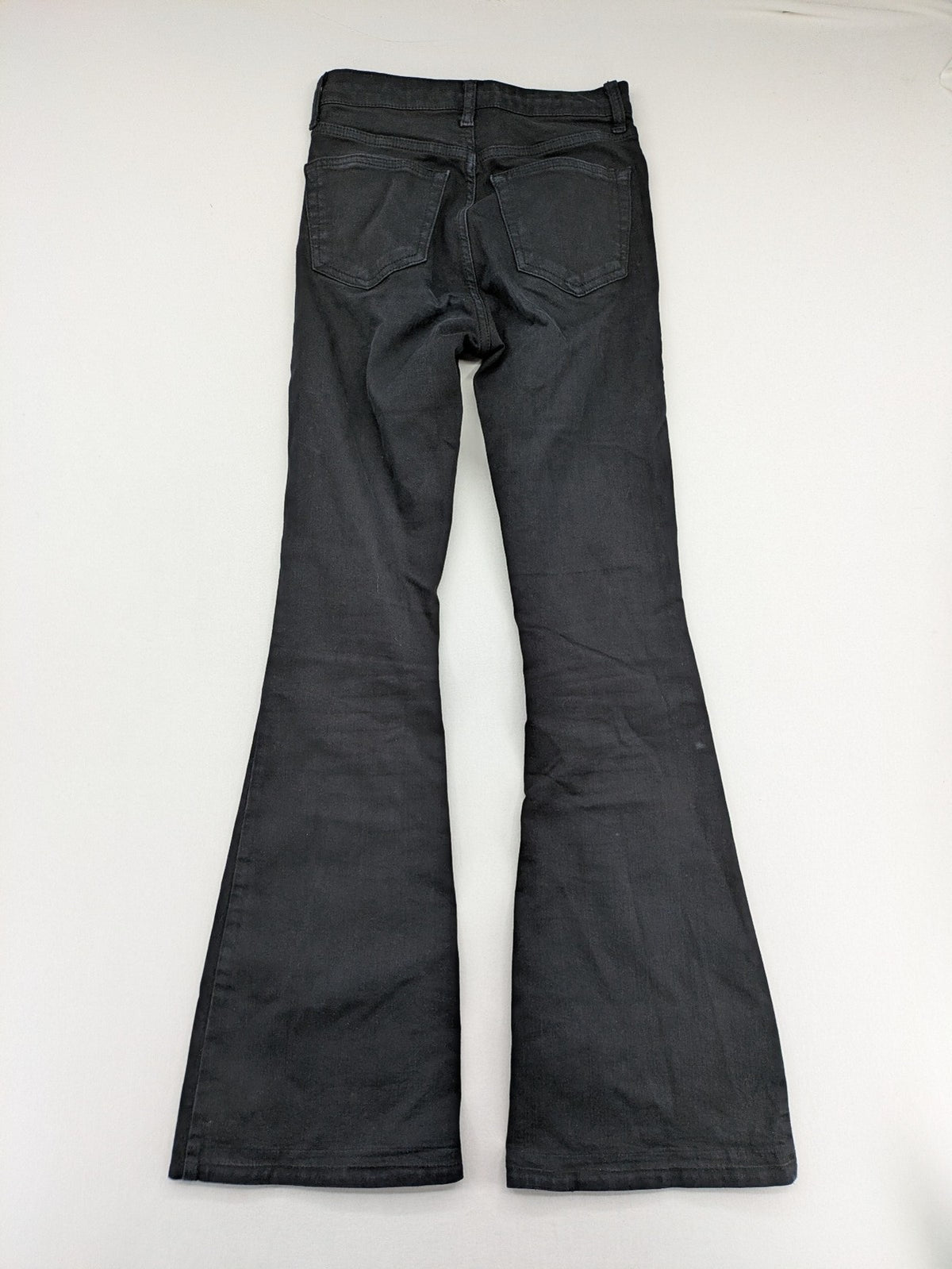 Topshop black Jamie flare jeans high waist stretch denim with classic silhouette.
