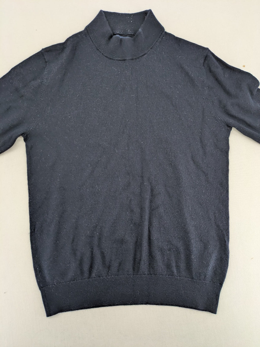 Christian Berg navy turtle neck jumper with ribbed cuffs and high wool blend.