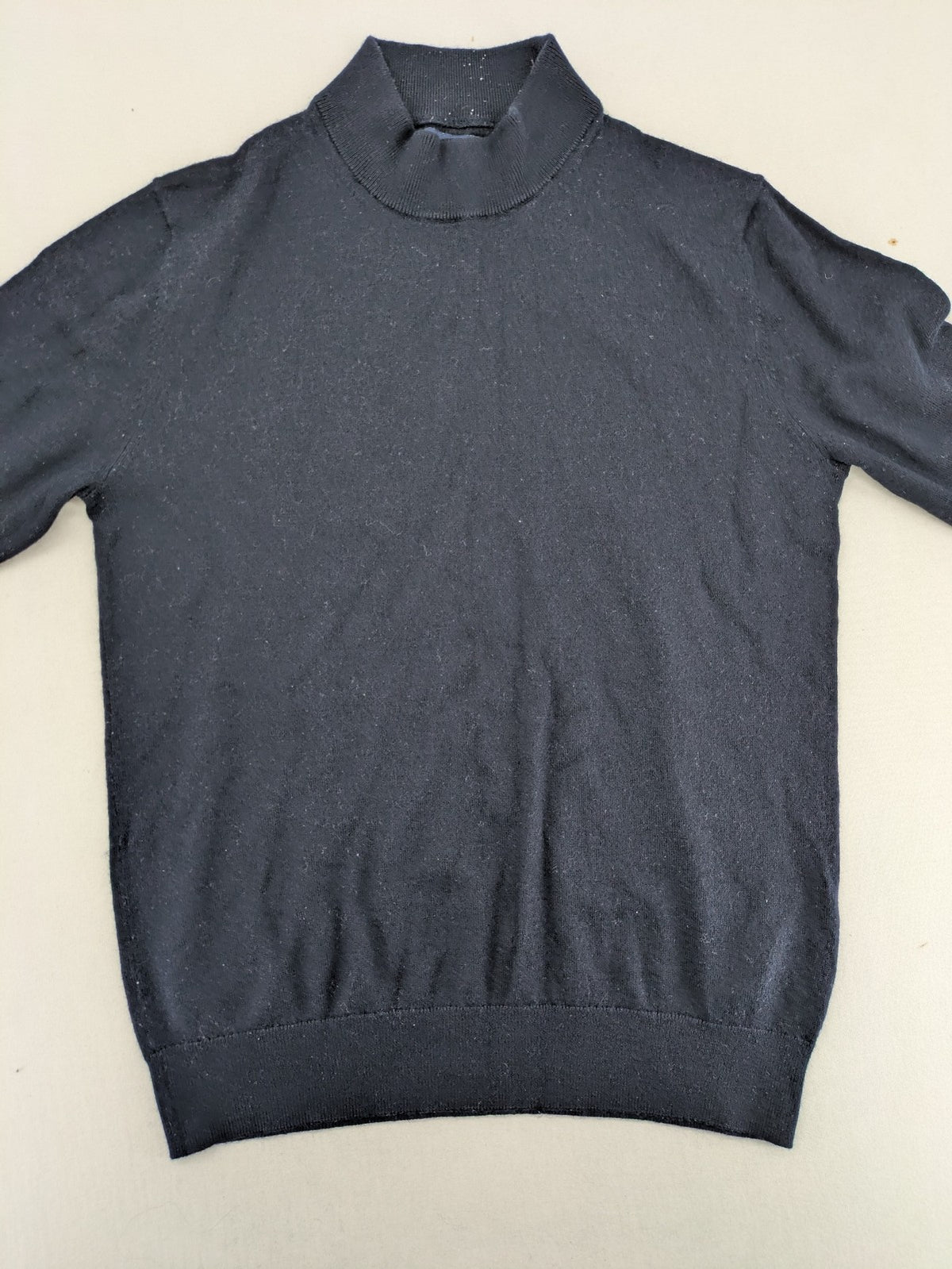 Christian Berg navy turtle neck jumper with ribbed cuffs and high wool blend.