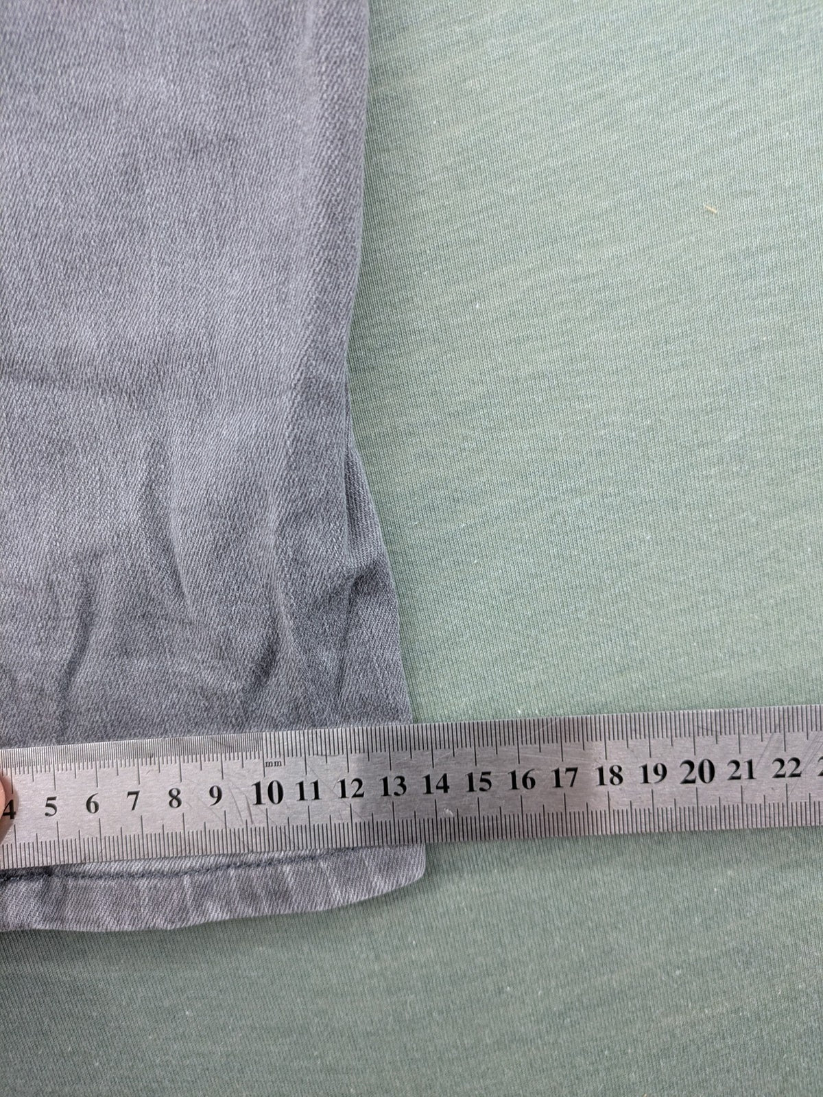 Scotch & Soda grey straight jeans with classic five-pocket design and logo patch.