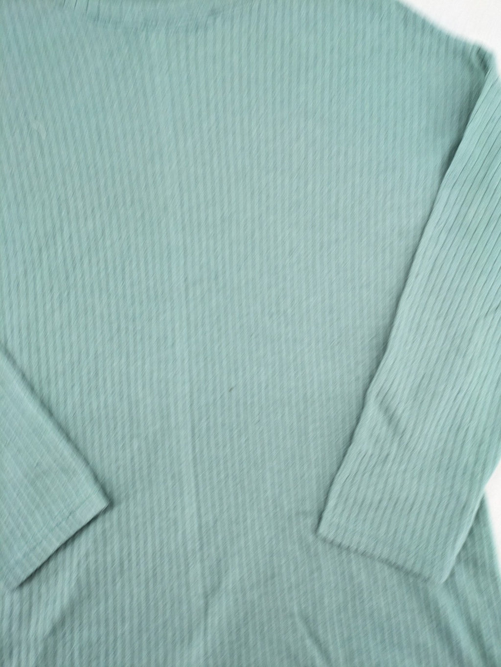 Original knit jumper mint green ribbed texture classic round neck long sleeves