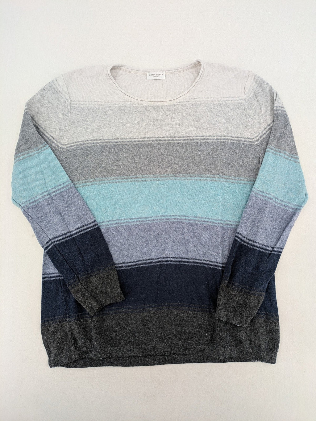 Gerry Weber turtle neck jumper multi-coloured striped pattern soft cashmere blend