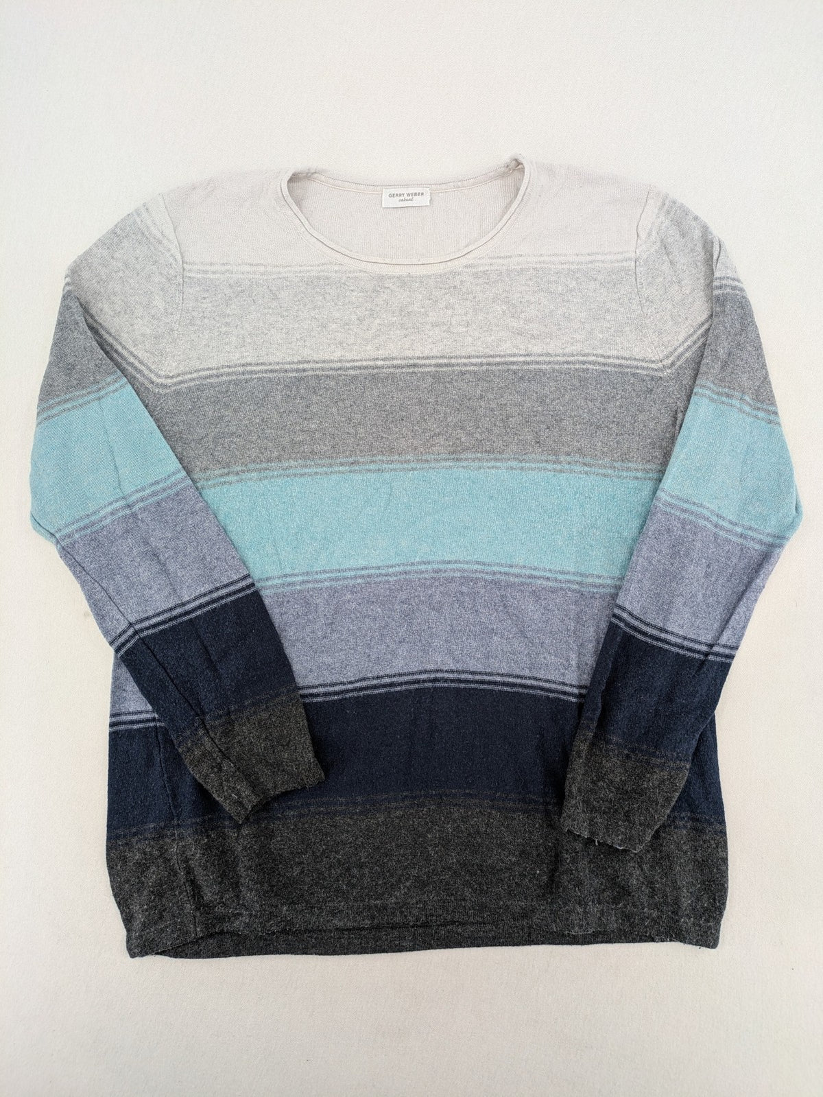 Gerry Weber turtle neck jumper multi-coloured striped pattern soft cashmere blend