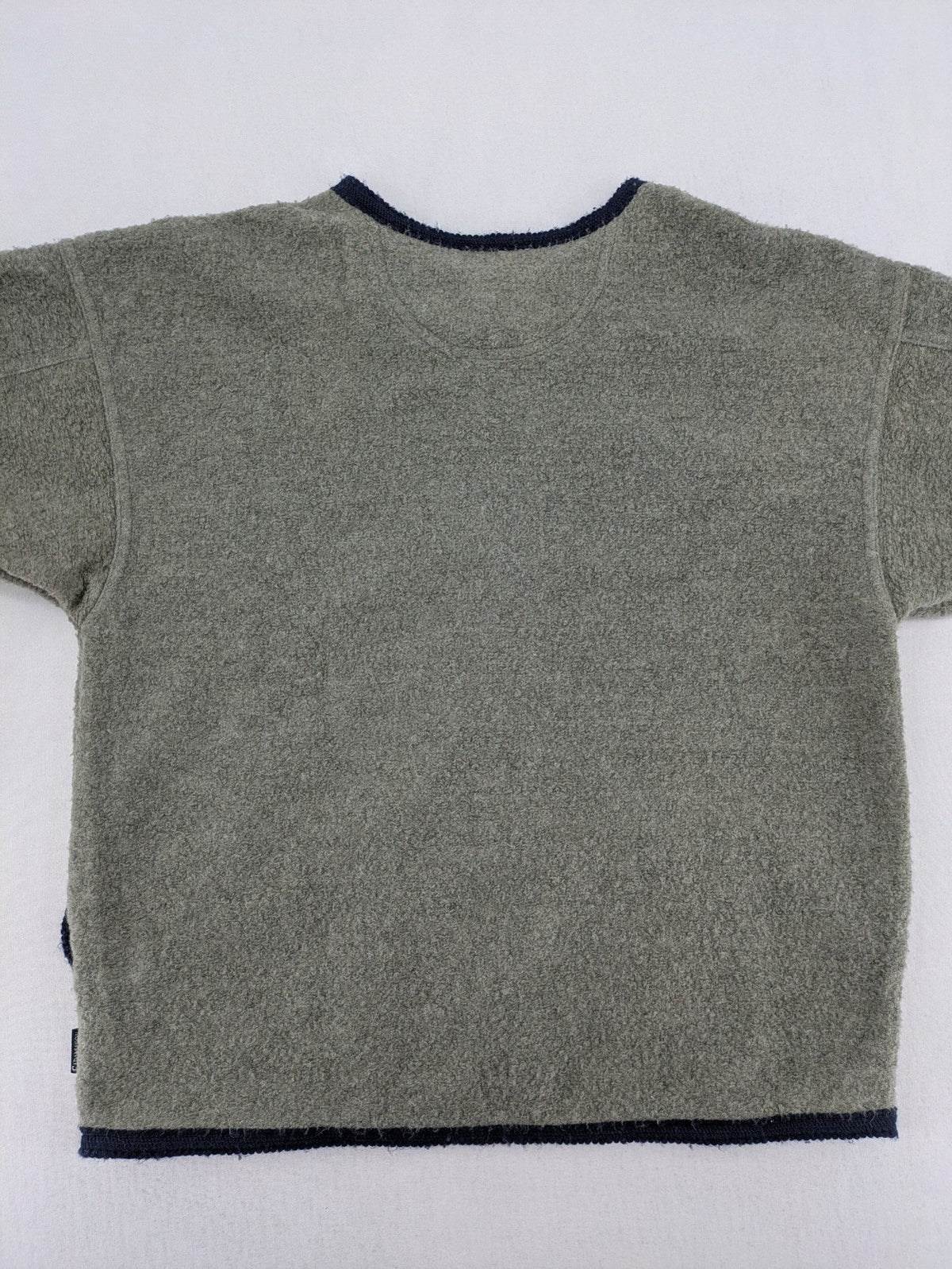 Caramasov grey and navy children's Janker jacket with contrasting trim and rustic buttons.