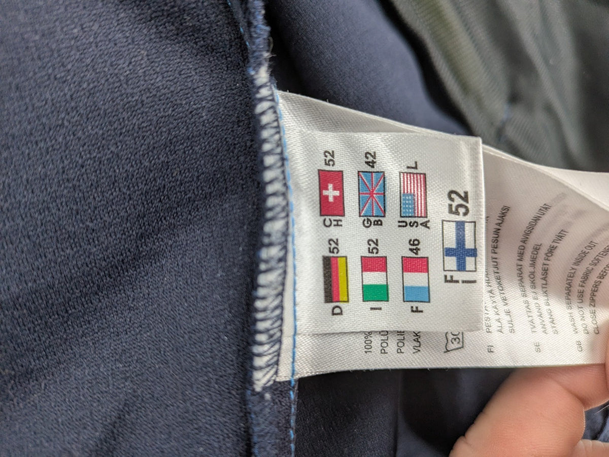 Icepeak blue softshell jacket colorblock design with zip pockets and logo details.
